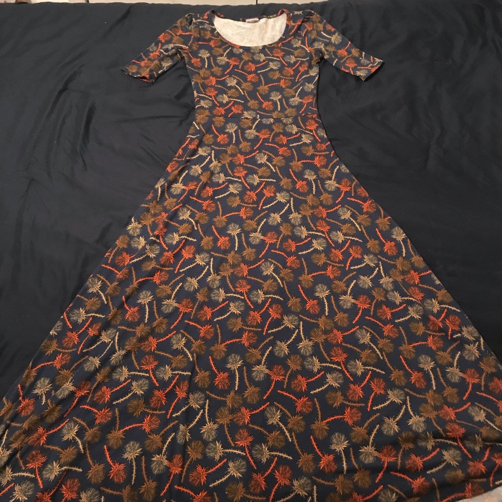 LulaRoe Ana dress with dandelion print